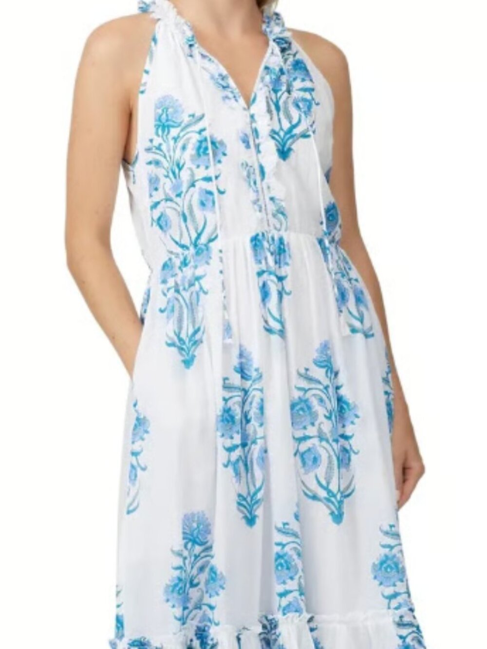 Roller Rabbit Blue & White Floral Maxi Dress XS